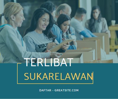 Mari bersorak untuk relawan blue modern-simple