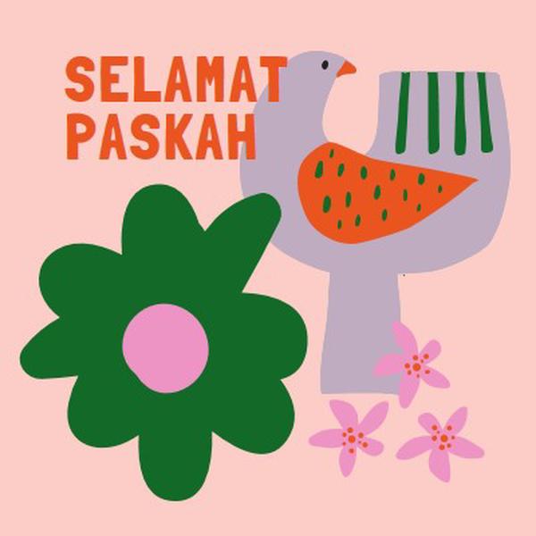 Selamat Paskah pink whimsical-color-block