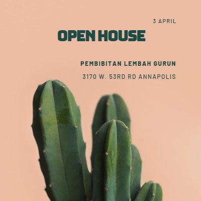 Open house 3 April pink modern-simple