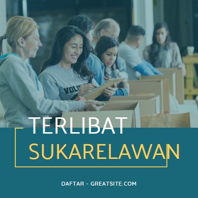 Mari bersorak untuk relawan blue modern-simple