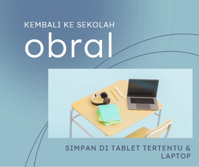 Kembali ke penjualan sekolah blue modern-simple