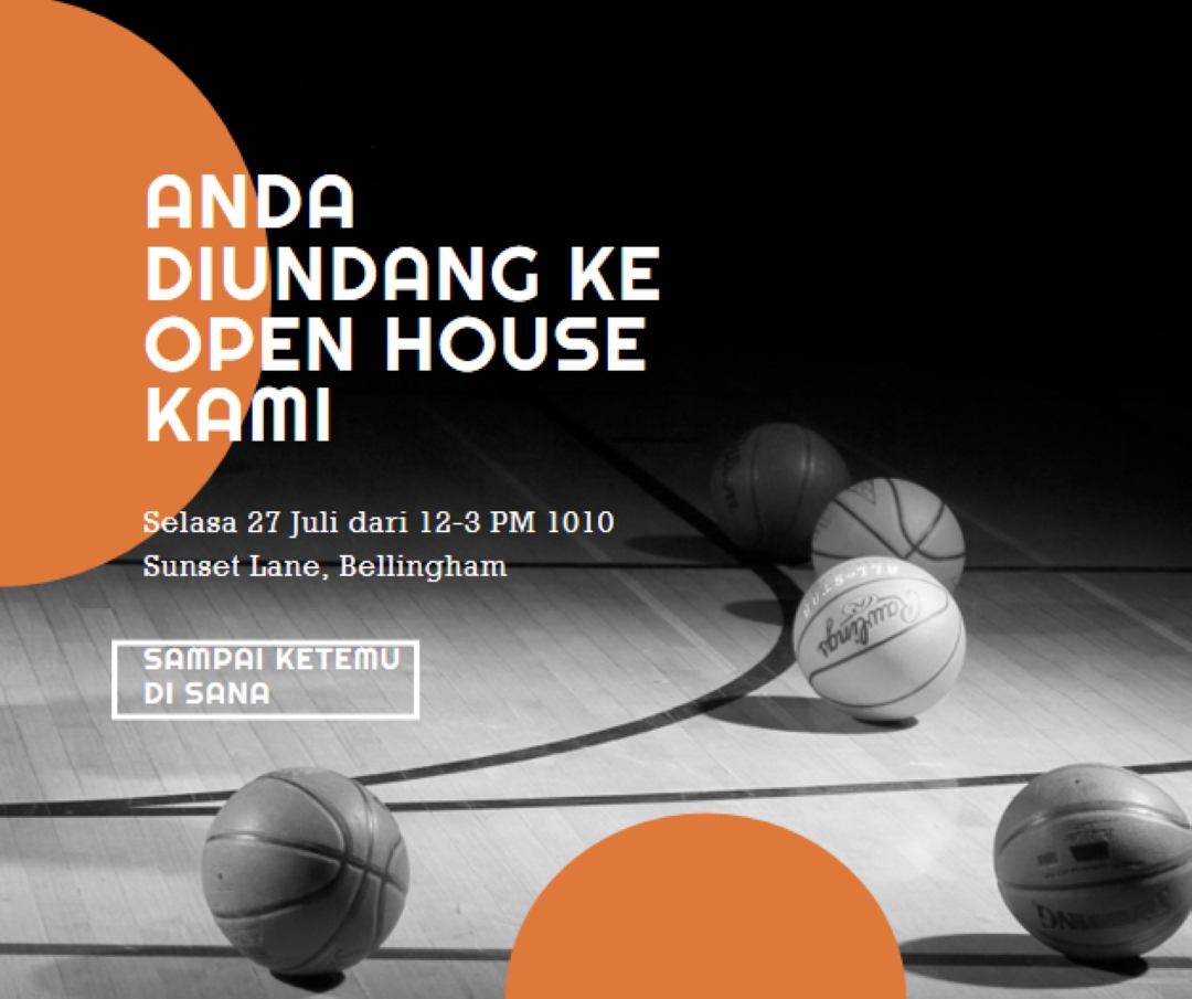 Open house olahraga black vintage-retro