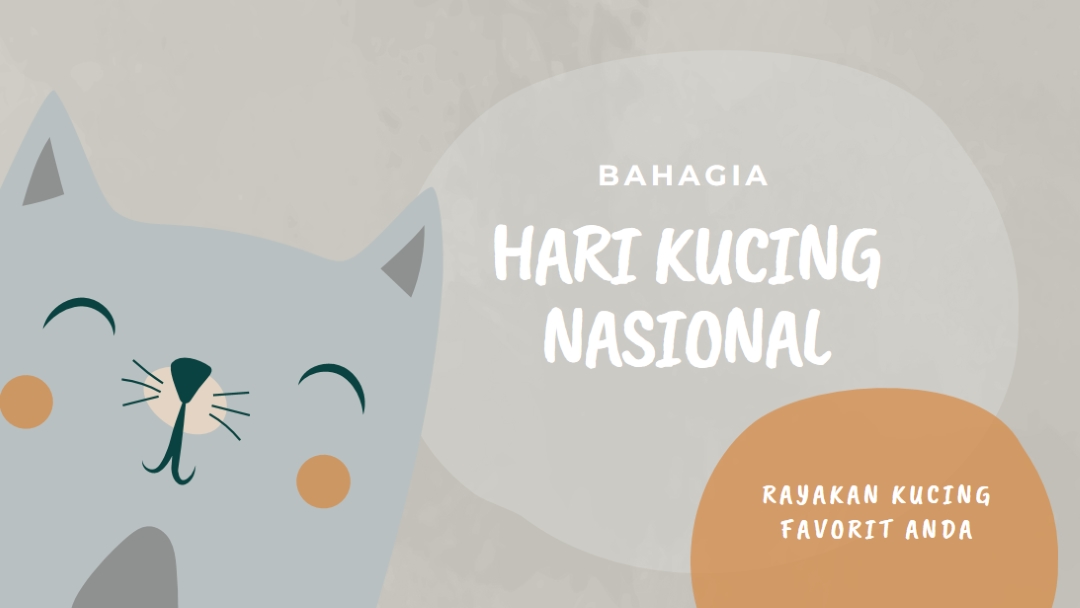 Selamat Hari Kucing Nasional gray organic-simple