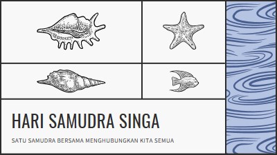 Selamat Hari Samudra Singa white vintage-retro