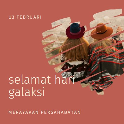 Merayakan persahabatan wanita red modern-simple