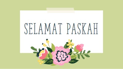 Bloomer Paskah green whimsical-line