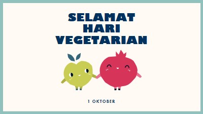 Selamat Hari Vegetarian white whimsical-line