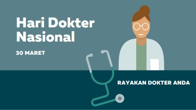 Hari Dokter Nasional blue modern-color-block