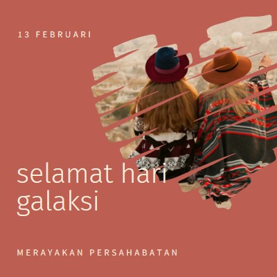 Merayakan persahabatan wanita red modern-simple