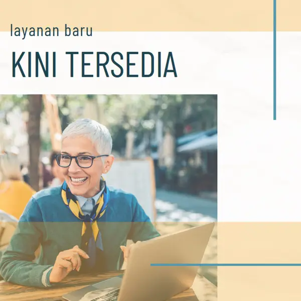 Layanan dengan senyuman yellow modern-simple