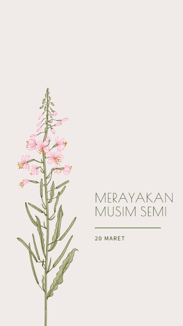 Merayakan musim semi white vintage-botanical