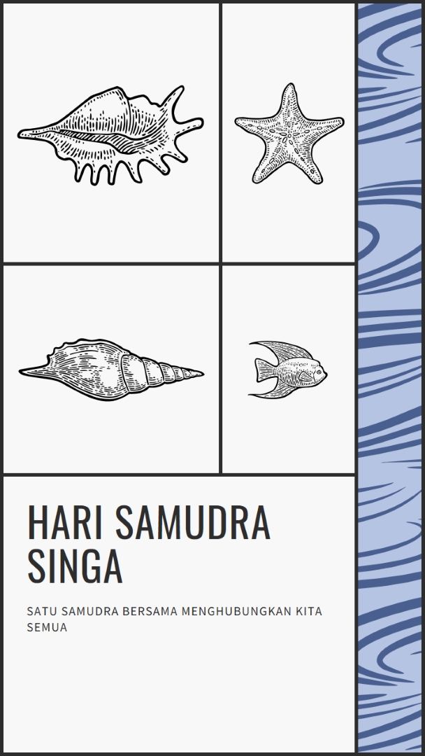 Selamat Hari Samudra Singa white vintage-retro