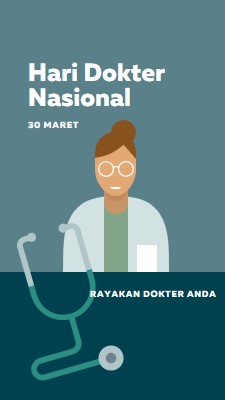 Hari Dokter Nasional blue modern-color-block