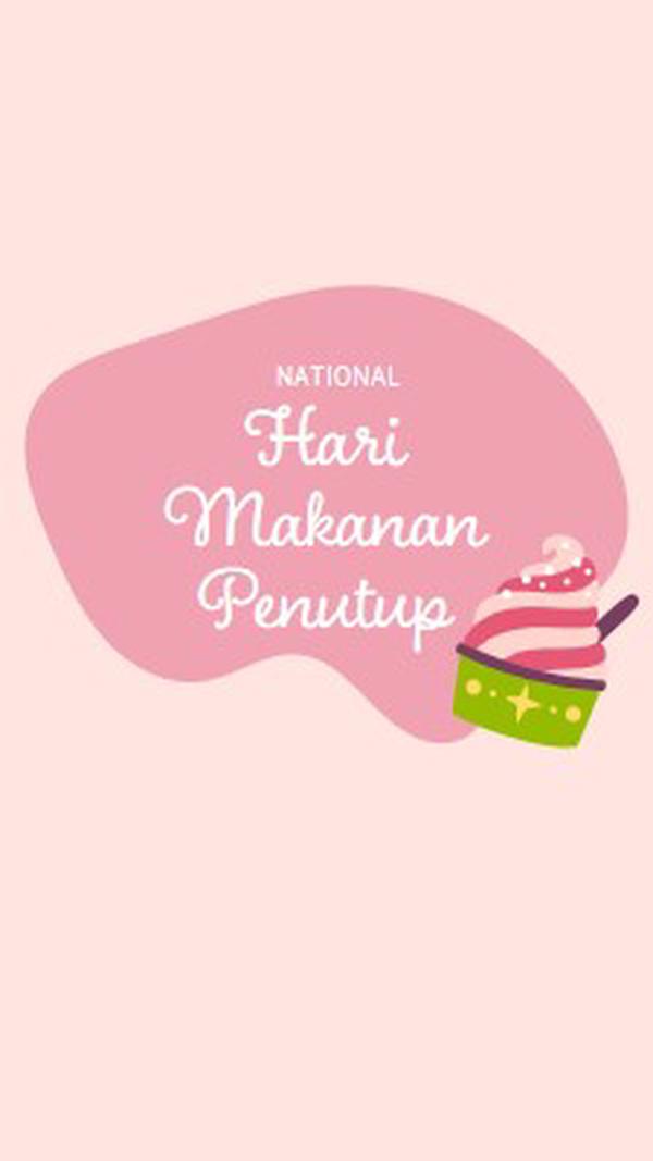 Kesenangan baru dipanggang pink whimsical-line