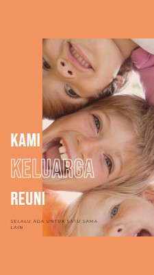 Kesenangan keluarga orange modern-bold