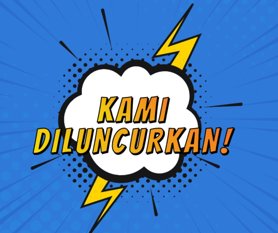 Kami diluncurkan! blue modern-bold