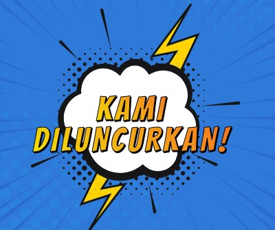 Kami diluncurkan! blue modern-bold