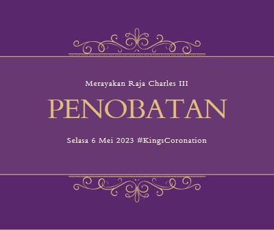 Pengumuman kerajaan purple modern-simple