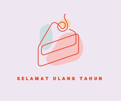 Sepotangan selamat ulang tahun purple whimsical-line