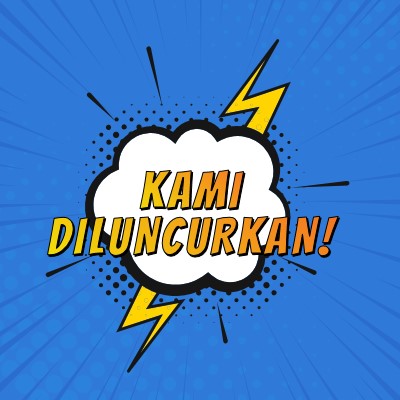 Kami diluncurkan! blue modern-bold