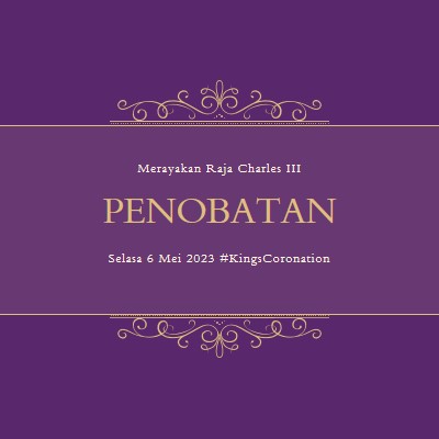 Pengumuman kerajaan purple modern-simple