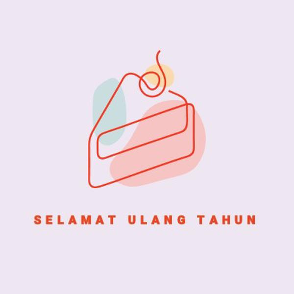 Sepotangan selamat ulang tahun purple whimsical-line