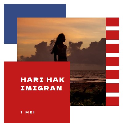 Salam untuk Hari Hak Imigran white modern-color-block