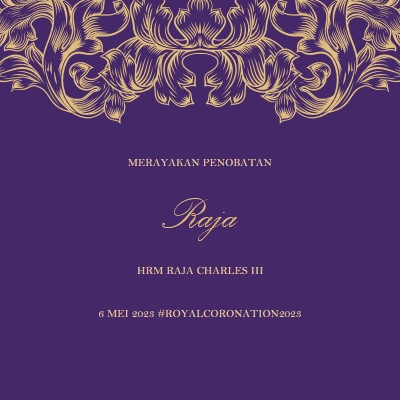 Penobatan cocok untuk seorang raja purple modern-simple