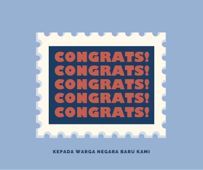 Selamat kepada warga negara baru kami blue modern-simple