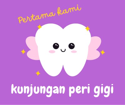 Kunjungan peri gigi pertama purple whimsical-color-block