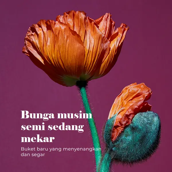 Bunga segar purple modern-simple