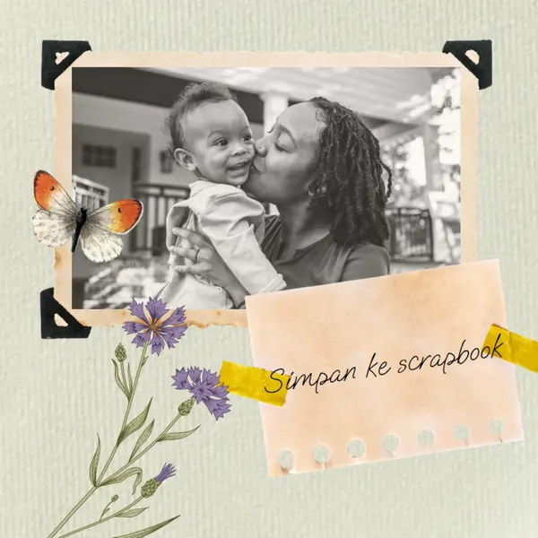 Sentimen scrapbook green vintage-botanical
