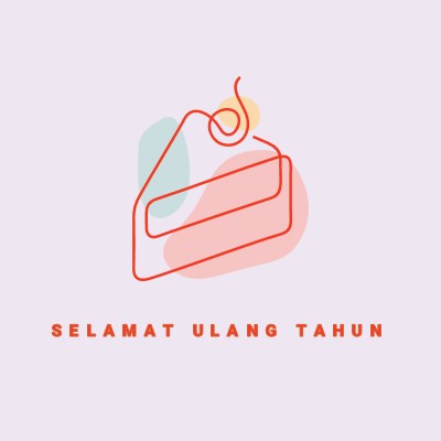 Sepotangan selamat ulang tahun purple whimsical-line