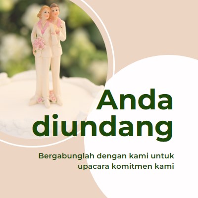 Anda diundang untuk berkomitmen pink modern-simple