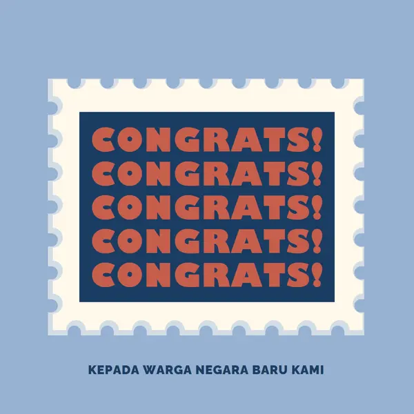 Selamat kepada warga negara baru kami blue modern-simple