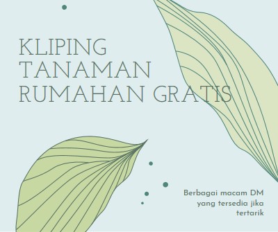 Kliping tanaman rumahan gratis blue organic-simple