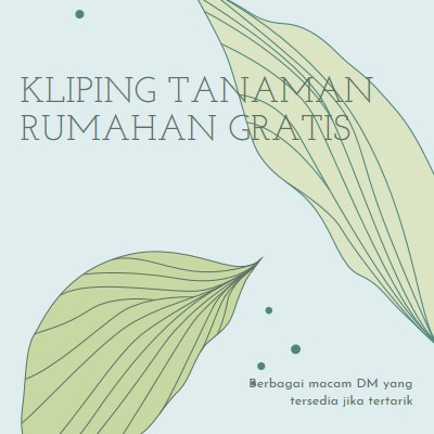 Kliping tanaman rumahan gratis blue organic-simple