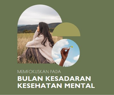 Fokus pada kesehatan mental green modern-simple