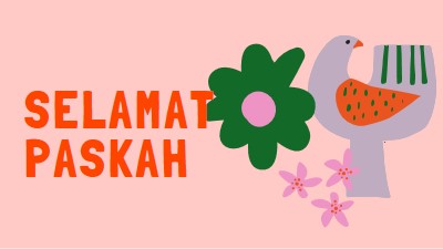 Selamat Paskah pink whimsical-color-block