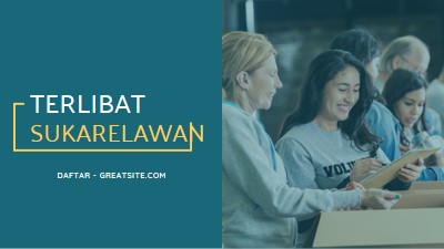 Mari bersorak untuk relawan blue modern-simple