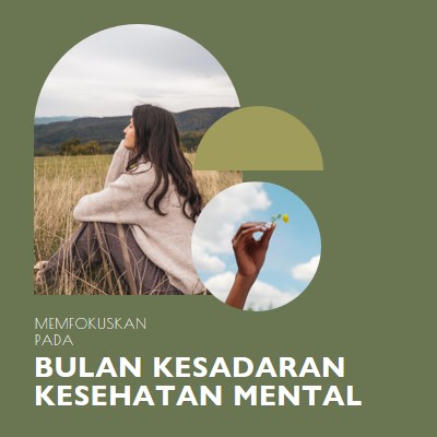 Fokus pada kesehatan mental green modern-simple