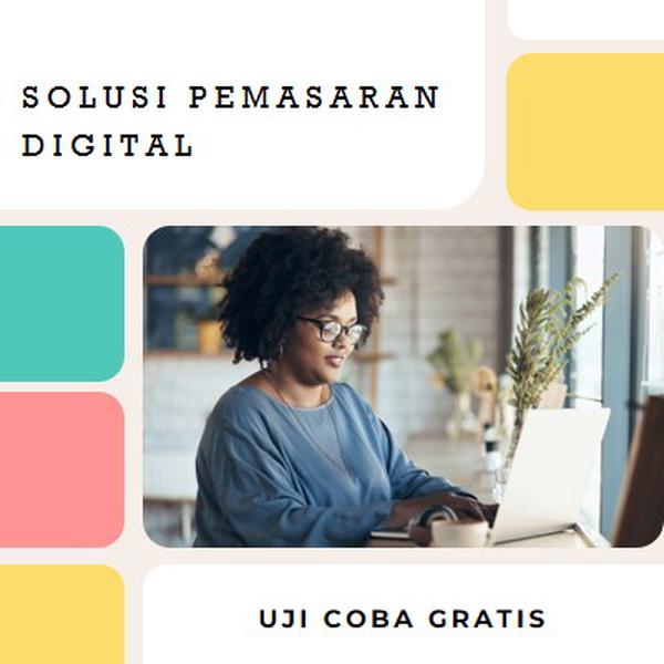 Pemasaran gratis white modern-bold