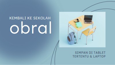 Kembali ke penjualan sekolah blue modern-simple