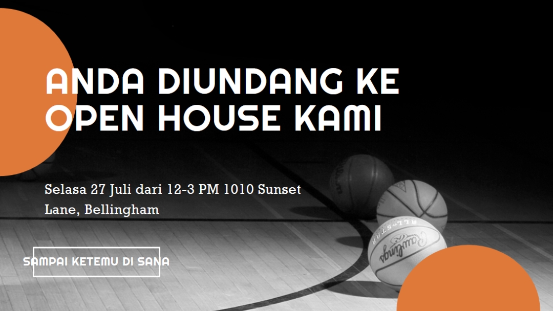 Open house olahraga black vintage-retro