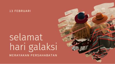 Merayakan persahabatan wanita red modern-simple