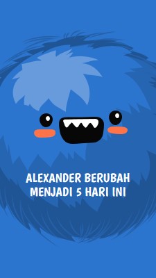 Monster kecil berusia lima tahun blue whimsical-color-block