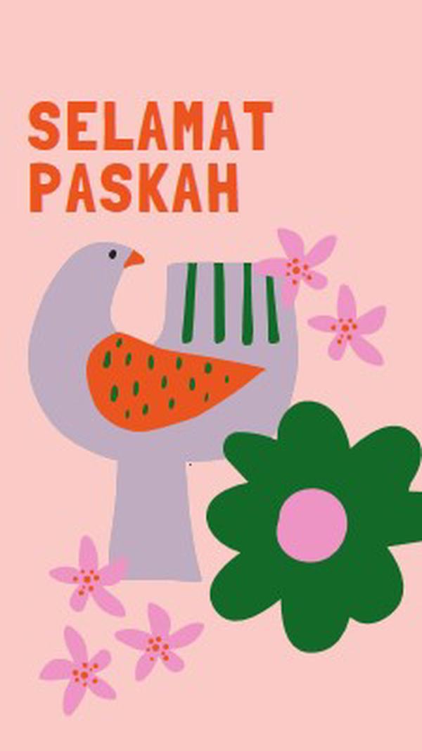 Selamat Paskah pink whimsical-color-block