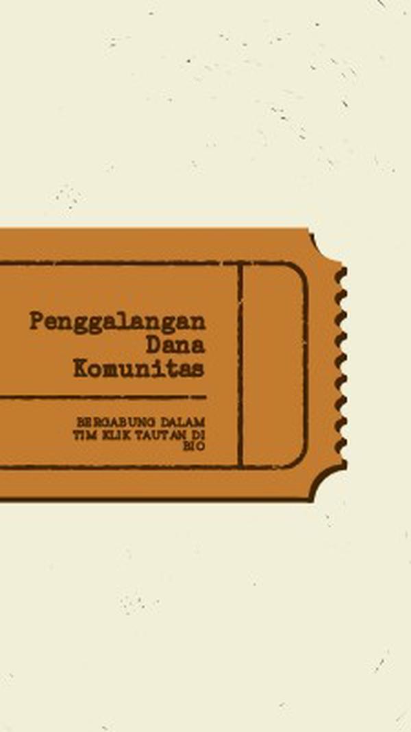 Tiket besar brown vintage-retro