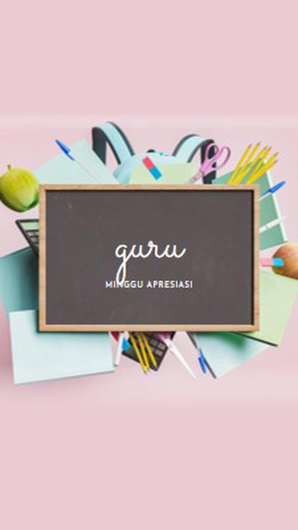 Mengapresiasi guru pink modern-simple