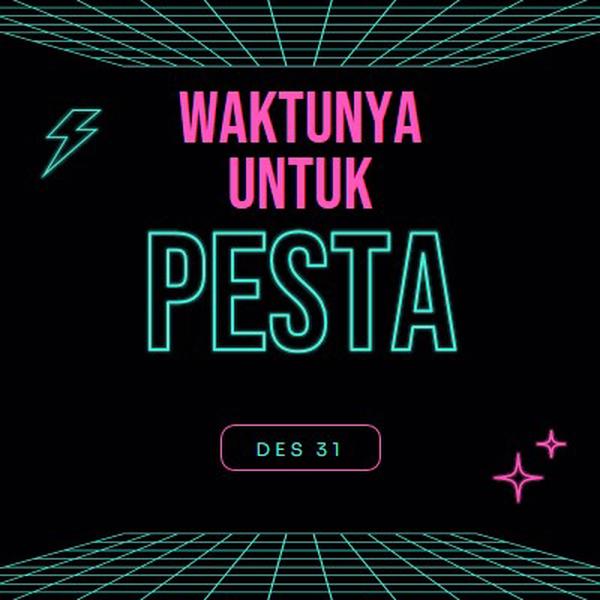 Waktunya berpesta black bold,neon,outline,grid,sci-fi